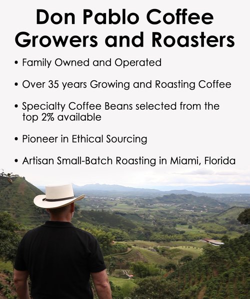 Don Pablo Colombian Decaf - Swiss Water Process Decaffeinated - Medium-Dark Roast Gourmet Coffee - 100% Arabica Whole Bean, Non-GMO, Low Acidity, 5 Pound (5 lb) Bag