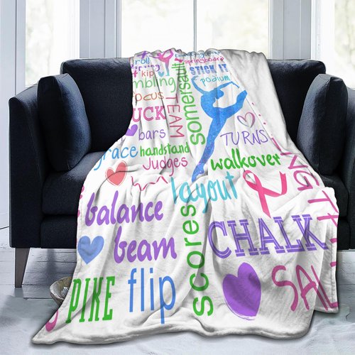 Cvrozpwy Gymnastics Blanket, Gymnast Gifts for Girls Gymnastics Lovers Teens Women Kids Birthday Soft Flannel Fleece Warm Cozy Throw Blanket for Sofa Bed Home Decor 40"X50"