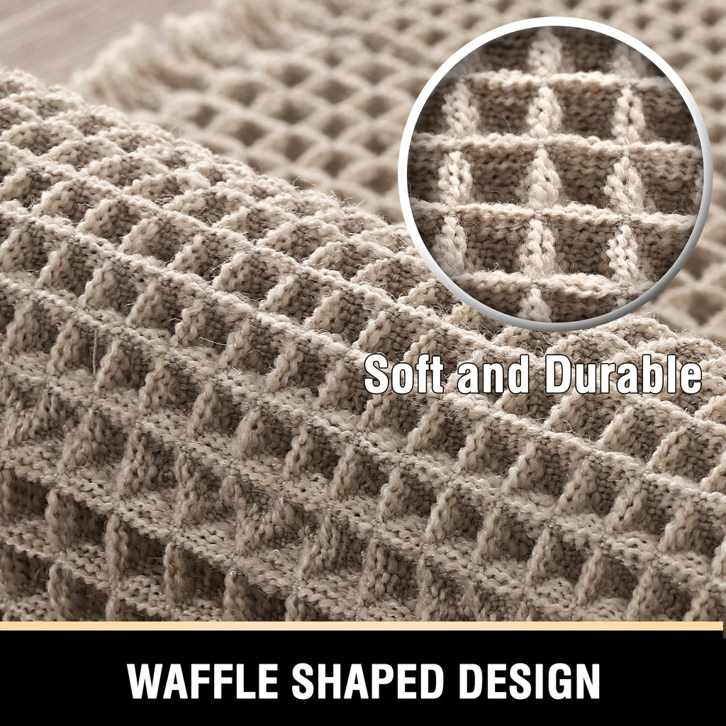 H.VERSAILTEX Upgraded Waffle Runner Rug Super Absorbent Non Slip Bath Rugs for Beside Tub, 24" x 72", Irish Cream