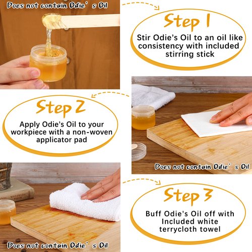 Oudain 27 Pieces Wood Wax Applicator, Includes 15 White Non-Woven Pads 2 Terry Cloth Buffing Towels and 10 Stirring Sticks for Polishing Cutting Board and Multi Purpose Use in Home