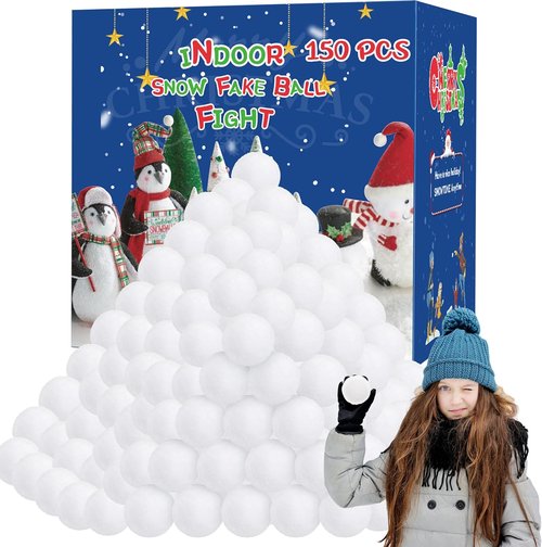 Homiar 150 PCS Snow Toy Balls - Indoor Artificial Snowballs for Kids | Fun Parent-Child Interactive Game