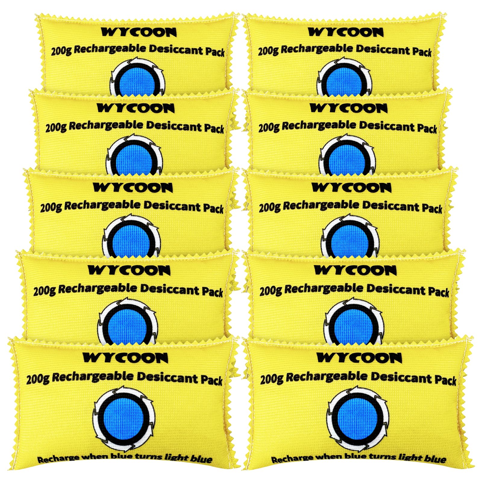 200g Rechargeable Desiccant Pack of 10, Moisture absorbers Bag, Desiccant Dehumidifier bag, Dehumidifier for Home Closets,Gun Safe, and Cars