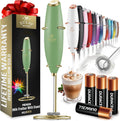 Zulay Kitchen Milk Frother Wand - Ultra-Fast Handheld Electric Whisk for Coffee & Lattes - Forest Gold