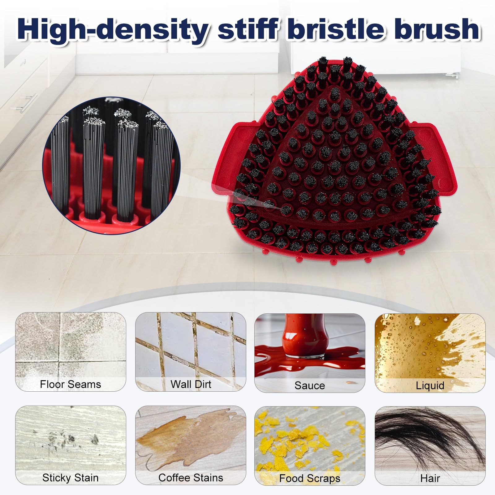Scrubber Mop Head for Ocedar, Upgrade Scrub Brush for Ocedar, Spin Mop Scrub Brush Head for O Cedar RinseClean 2-Tank, More Bristles Scrub Brush Attachment for Bathroom, Deck, Kitchen Floor Cleaning
