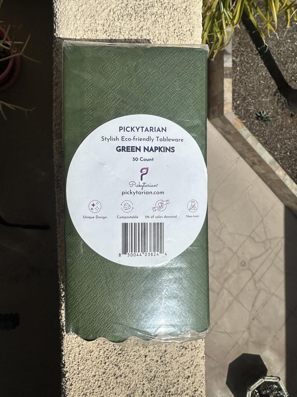 Pickytarian Dark Green Dinner Napkins Disposable - 50 Count Fancy 3-Ply Paper Napkins - Compostable 16x16 inch Elegant Forest Green Napkins for Weddings Christmas Parties - Eco Friendly