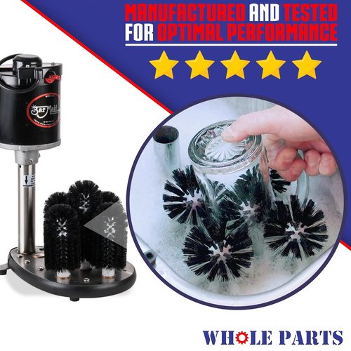 Upgraded Whole Parts Electric Glass Washer Replacement Brush Set Part# BRS-1722 - Replacement & Compatible with Some Bar Maid Glass Washers