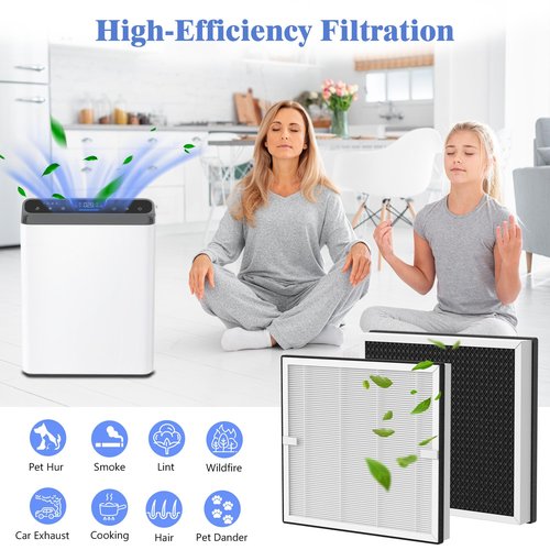 XBWW 2 Packs Europa Replacement Filters Compatible with Afloia Europa Air Cleaner Purifier, 3-in-1 Filtration of Pre-Filter, HEPA Filter and Activated Carbon Filters