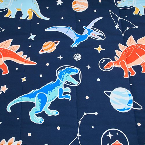 NTBED Dinosaur Kids Comforter Set Twin Size 5 Pieces Bed in A Bag for Boys Girls,Glow in The Dark Space Planet Bedding Set with Sheet