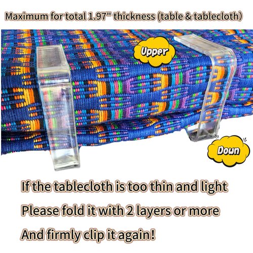 24 Pieces Clear Tablecloth Clips, Durable Plastic Table Cover Holders, Windproof Transparent Clamps for Securing Tablecloths Indoor Outdoor Party, Wedding, Christmas Event, Picnic, Camping (24, Large)
