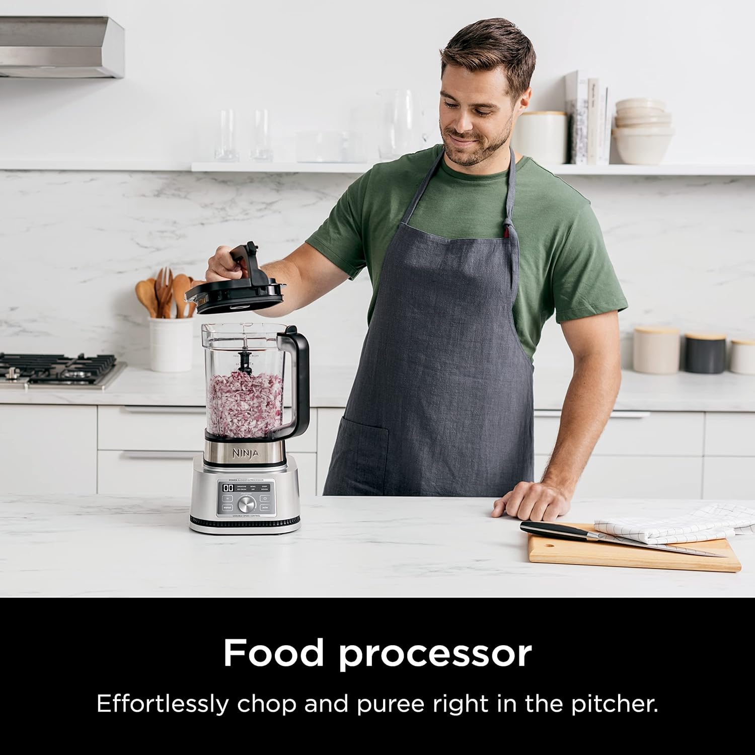 Ninja Foodi SS201 Power Blender - 3-in-1 Crushing Blender, Dough Mixer & Food Processor | 1400W SmartTORQUE