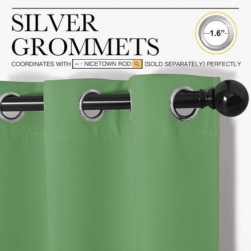 NICETOWN Blackout Curtains - Forest Green Thermal Insulated Drapes, 120" Length, 2 Panels, 55" Wide
