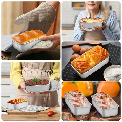 LIANYU 24 Pack 6.3 x 3.5 Inch Mini Loaf Pans for Baking Bread, Stainless Steel Small Bread Loaf Pan Mold for Homemade Meatloaf, Metal Tin Loaf Pan Perfect for Banana Sourdough, Dishwasher Safe