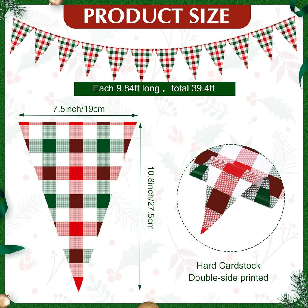 Skiennix 8-Piece Plaid Tablecloth Set - 54 x 108 Inch Plastic Covers for Parties & Holidays