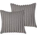 18x18 Throw Pillow Covers Set of 2, Decorative Faux Fur Covers for Bed, Couch Soft Fluffy Pillow Cover with Velvet Back for Living Room, Neutral Home Décor Accent for Sofa - Dark Gray