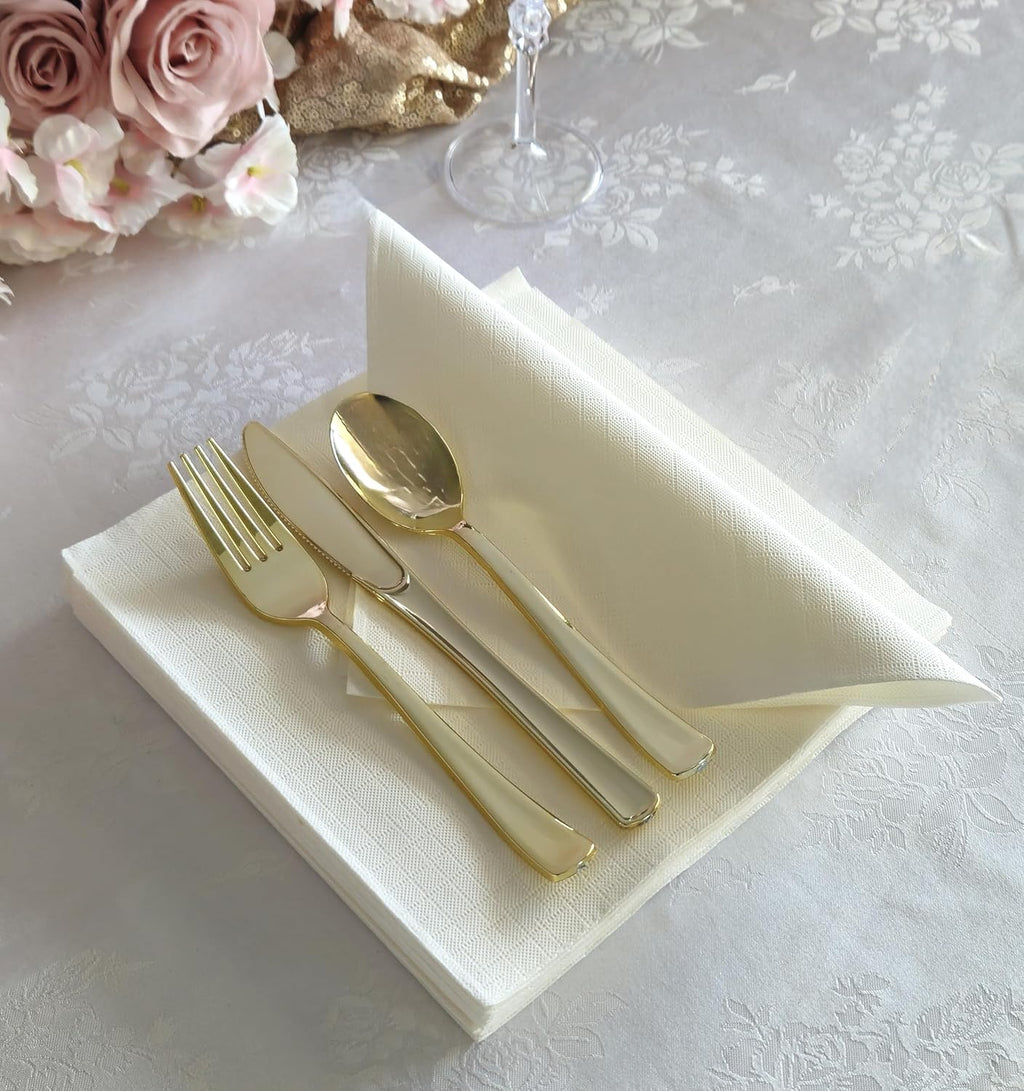 OCCASIONS Premium 3-Ply Wedding Party Dinner Paper Napkins - 240 Piece Pack, Square Fold