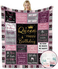 FGCOGOD Queen Birthday Gifts for Women, Birthday Blanket with Gift Box for Women, Gifts for A Birthday, Happy Birthday Decorations Gift Ideas for Her, Birthday Gifts Throw Blanket 60"x50"