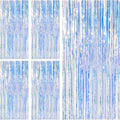 Iridescent Party Backdrop Decorations by [Brand Name] - 5 Pack Tinsel Curtain for Birthdays & Events | Photo Booth Streamer