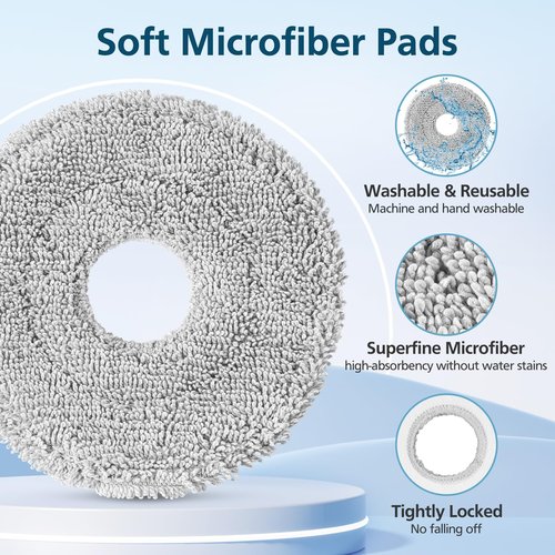 23 Pcs Replacement Parts for Dreame L10s Ultra Gen 2/ L10s Pro Ultra Heat/ X30 Ultra/Mova E30 Ultra Robot Vacuum and Mop, 2 Main Brush, 6 Mop Pads, 4 Dust Bags, 4 Filters, 6 Side Brush, 1 Clean Brush