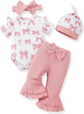 Renotemy Newborn Baby Girl Clothes - Bell Bottom Romper Set for Spring/Summer | Preemie to 12 Months
