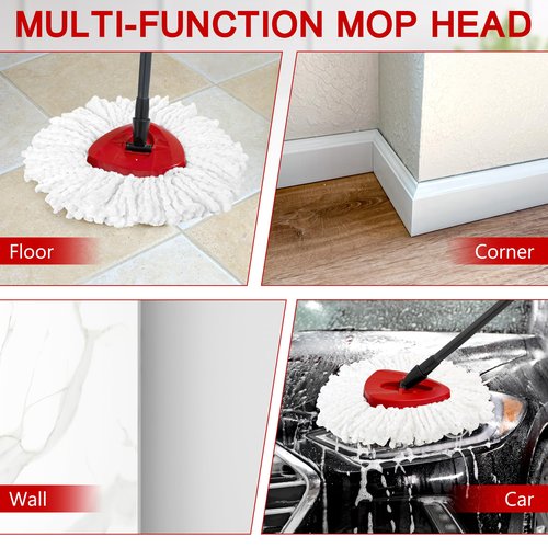 15-Pack Spin Mop Superior Replacement Heads – Compatible with O-Cedar EasyWring and Other Spin Mops, Durable and Washable Refills for Effortless Floor Cleaning - iDeaology