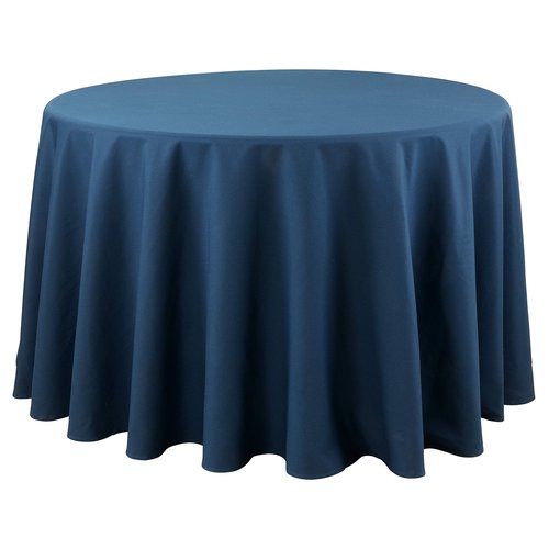 SARO LIFESTYLE Collection Casual Design Everyday Tablecloth, 132", Navy Blue
