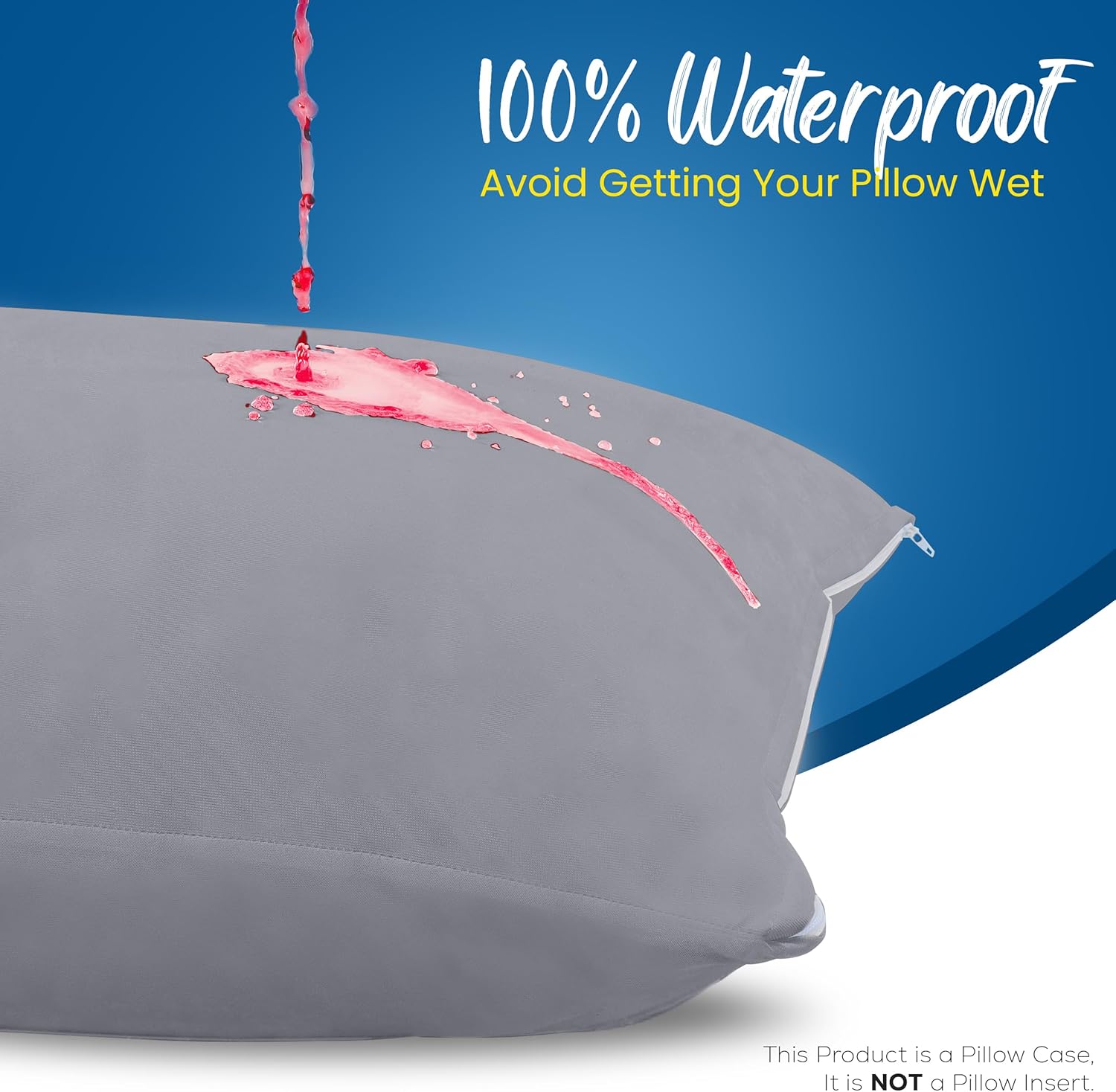 Utopia Bedding Waterproof Pillow Protectors - Bed Bug & Dust Mite Proof | Standard Size Set of 4, Gray