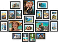 Upsimples 19-Pack Picture Frames Set - Versatile Wall Decor & Tabletop Display | Multi-Sized Black Frames (8x10, 5x7, 4x6)