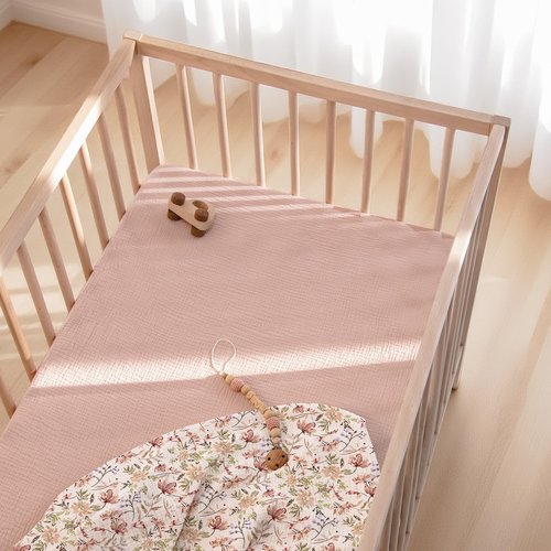 lulumoon Fitted Crib Sheets 2-Pack: Soft Muslin Cotton for Standard Crib - Boho Floral Print for Baby Girls Nursery Bedding & Gift