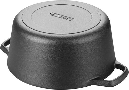 EDGING CASTING 5QT Pre-Seasoned Cast Iron Dutch Oven | Versatile 2-in-1 Cooking Pan with Skillet Lid