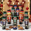 Roshtia 12 Pcs Christmas Cookie Tins with Lids Nutcracker Cookie Containers 12 Inch Decorative Treats Storage Tins Nutcracker Christmas Gift Kitchen Counter Decor for Gift Giving Baking Treat Storage