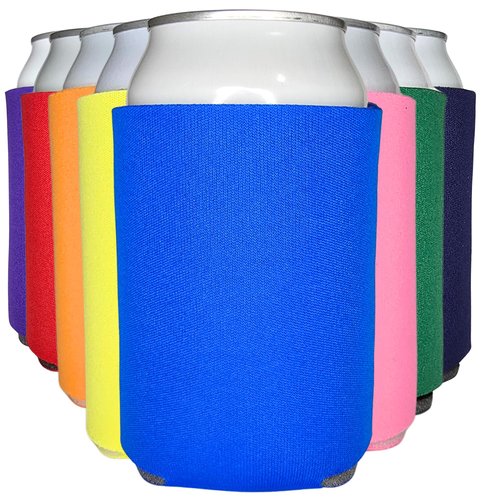 TahoeBay Blank Beer Can Cooler Sleeves (8-Pack) Bulk Sublimation Blanks for Vinyl Plain Soft Foam Can Sleeves Coolers for Soda Cans & Bottles Black, White, Solid Color (Multicolor, Regular 12oz)