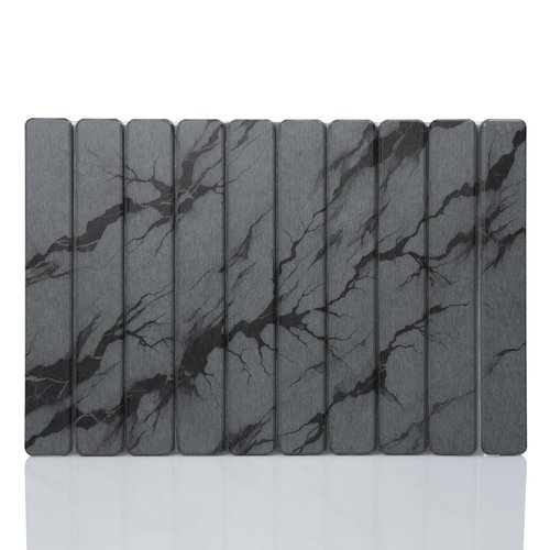 Mu'min-Foldable Stone Bath Mat – Diatomaceous Earth Shower Mat with Non-Slip Rubber Base – Quick Dry, Ultra Absorbent Bathroom Mat – Modern & Minimalist Design – Easy to Clean (23. x 15.5)