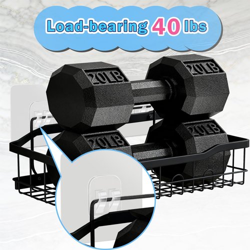 DOCMON 12 Pack Shower Caddy Adhesive, Upgrade Thick Bath Toy Storage Shelf Replacements, Waterproof Adhesive Hooks Strips Hangers for Kitchen Racks, Bathroom Storage, Shower Basket & Soap Holder