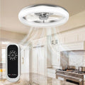 CannonX 14” Low Profile Fandelier Ceiling Fans with Lights and Remote, Flush Mount Light Fixture Chandelier Fan for Bedroom, Kitchen, Reversible Motor with 6 Speeds, 3 CCT 3500K-5500K - White