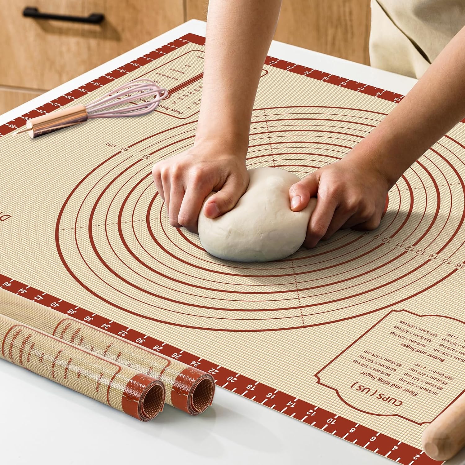 Skiennix Silicone Baking Mat - Extra Thick Non-Stick Dough Rolling Sheet | 28" x 20" Reusable Food Grade Mat for Cookies, Macarons, and Pastry