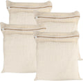 Skiennix 4-Piece Organic Cotton Mesh Laundry Bags - Durable, Breathable Design for Delicate Items