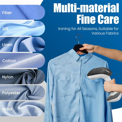 Powerful Handheld Fabric Steamer - 1800W with Fast Ceramic Heat-Up Plate, 2-in-1 Ironing & Wrinkle Remover, Steam Nozzle, Lint Brush - White, for US 120V Only