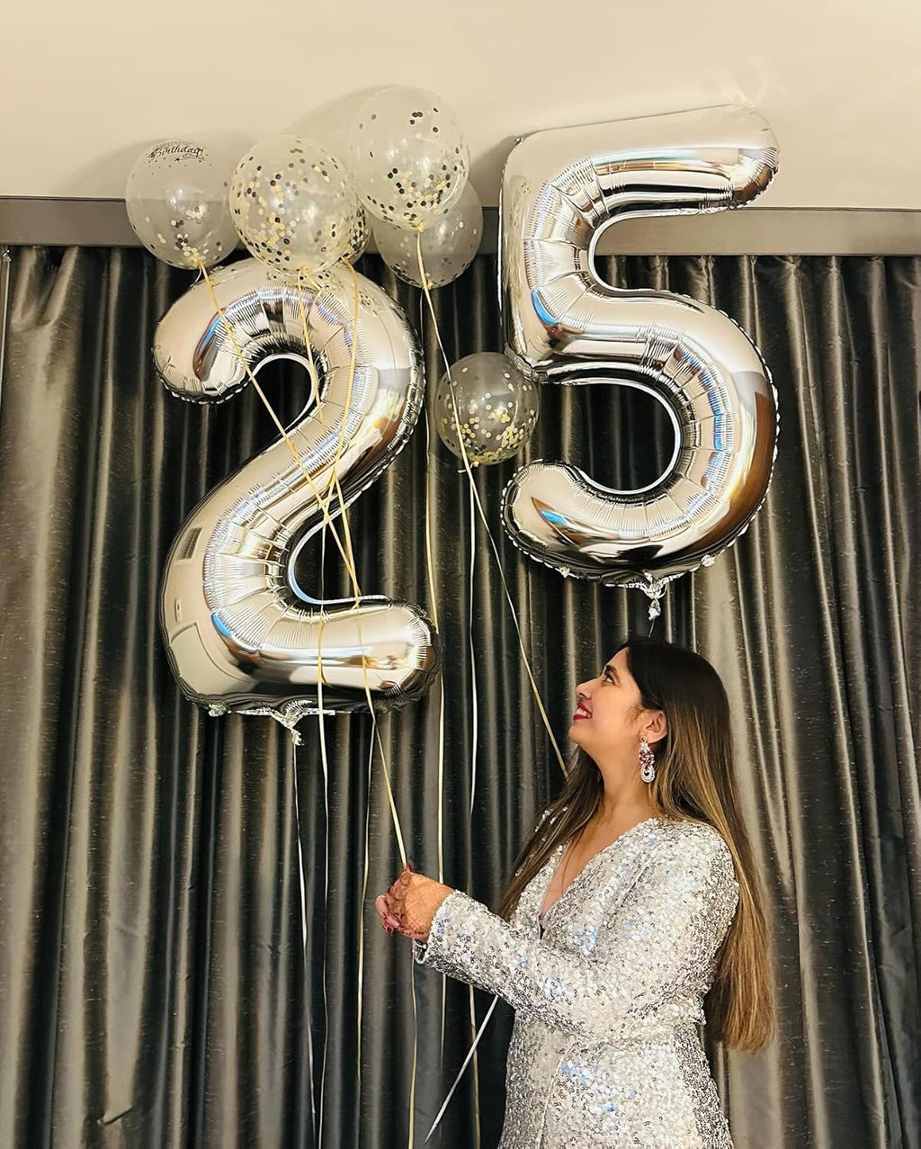 Silver 5 Balloon | 40-Inch Number 5 Balloon for 5th Birthday Decorations & Party Supplies
