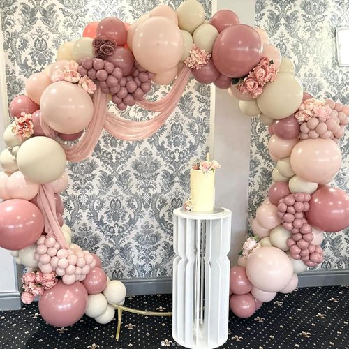 Awenztech Balloon Arch Kit - 120pcs Light Pink Latex Balloons in Various Sizes for Baby Shower & Birthday Party Decor