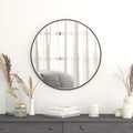 Flash Furniture Large Round Wall Mirror - Black Circle Accent Mirror - 30" Vanity Mirror - for Bathroom, Vanity, Entryway, Dining Room, & Living Room