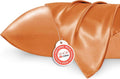 Bedsure King Size Satin Pillowcase Set - Orange Silky Pillow Cases for Hair & Skin, 20x36 Inches, 2-Pack