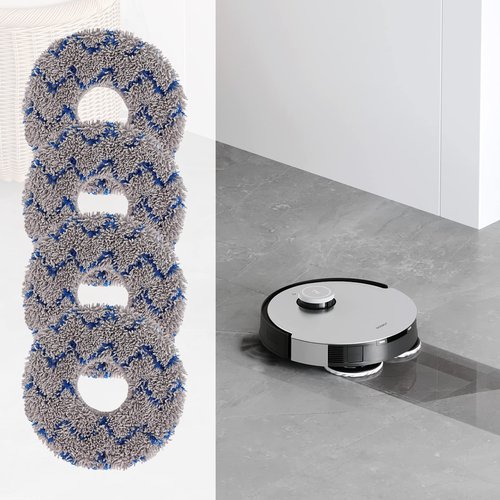 Mop Pads Compatible with Ecovacs Deebot X1/X2/T10/T20/T30 Omni, T30S/N30 Series Robot Vacuum and Mop Cleaner - Reusable and Washable Replacement Mop Head Cloth（4 Pack）