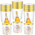 Acellegic 18 Pcs Ice Buckets Bulk, 6 Liter Plastic Round Ice Buckets with Gold Rim and Glitter, Disposable Storage Drink Tub or Party Bar Wine Beer Champagne Beverage Bottle Cooler