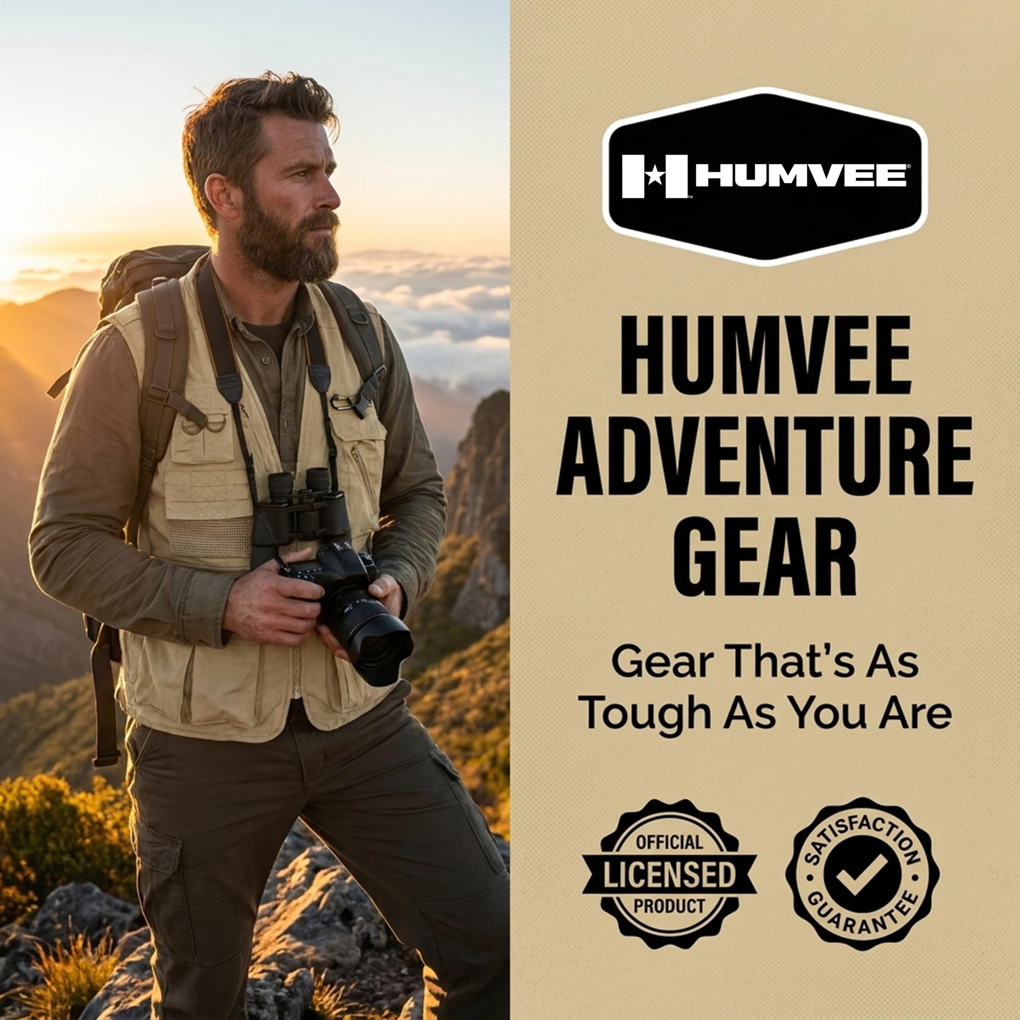Humvee Photography Utility Vest With 21 Pockets | Perfect for Travel, Safari, Hunting, Camping & More 100% Cotton, Comfortable & Sturdy, Tactical & Safari Jacket | Vest for Men & Women