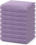Homaxy 100% Cotton Waffle Weave Dish Towels - Ultra Soft & Absorbent, Quick Drying | 13 x 28 Inches, 8-Pack, Lavender