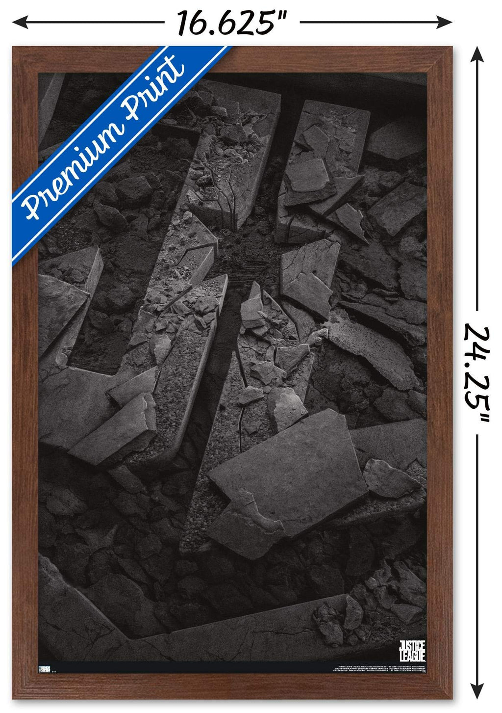 Trends International DC Comics Movie Zack Snyder's Justice League - Logo Wall Poster, 22.4L x 14.7W, Mahogany Framed Version