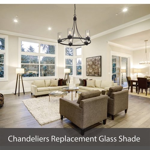 Aspen Creative 23169-01, Transitional Frosted Replacement Glass For Pendant Light/Table Lamp/Floor Lamp, 1-5/8"Fitter, 7-3/4"Diameter x 4-2/3" Height, Clear