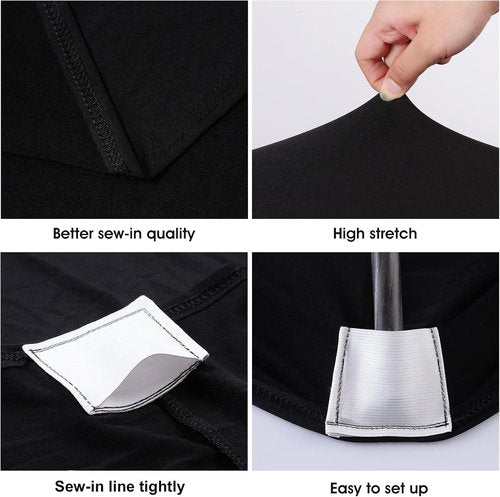 Black Spandex Table Cover by [Brand Name] - 4ft Fitted, Washable & Wrinkle Resistant for Events & Parties