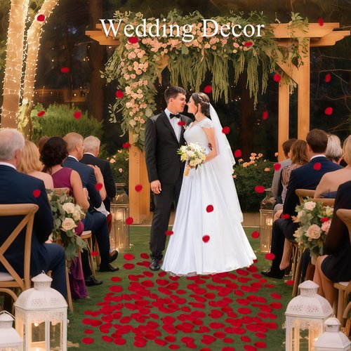 SITUMEIZI 400PCS Fake Red Rose Petals Artificial Silk Flower Red Petals for Romantic Night for Her Set Valentine's Day, Wedding, Proposal Anniversary Decorations