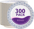 Regine Switzerland Disposable Paper Plates - Heavy Duty, Soak Proof, 8.5 Inch, 300 Count for Parties & Picnics